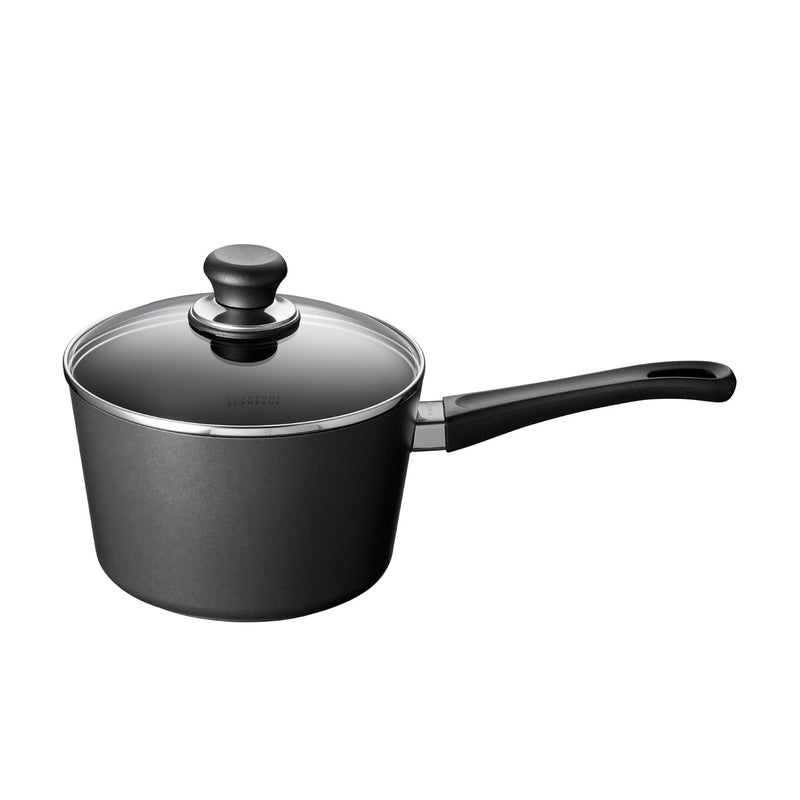 SCANPAN بان Classic سعة 3 لتر قدر غير لاصق مع غطاء - آمن للأدوات المعدنية، آمن في غسالة الصحون والفرن حتى 500°F، يعمل على مواقد الغاز والكهرباء، أسود - Image 1